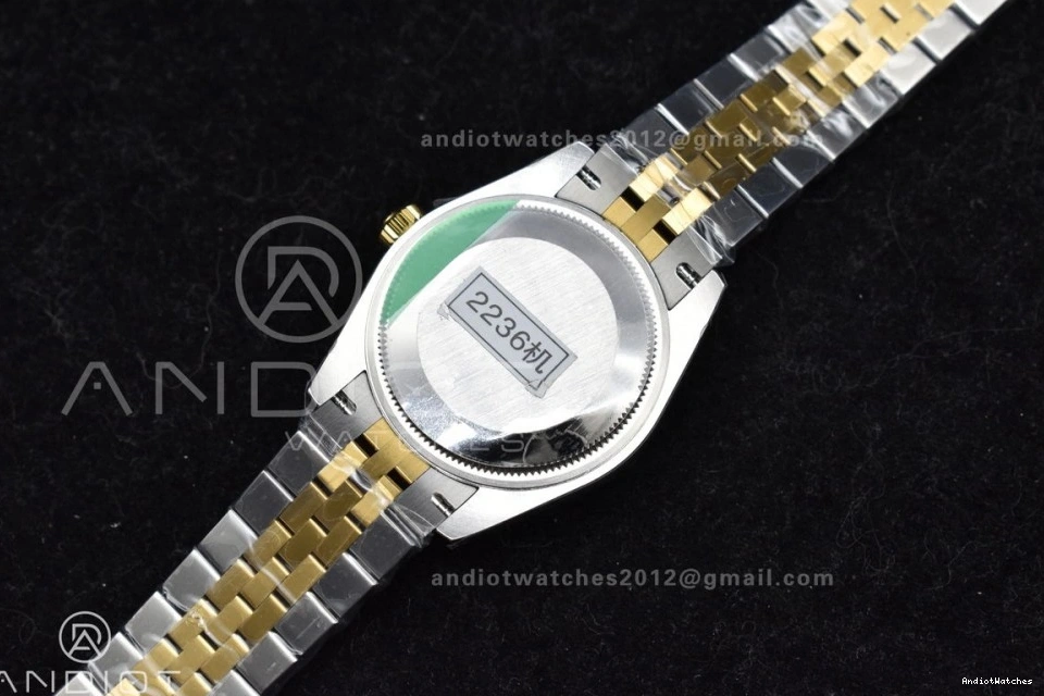 GSF on 278273 Steel DateJust 316L Stick Black Ladies Dial Markers Soft 31 Bracelet 561 YG President 1123